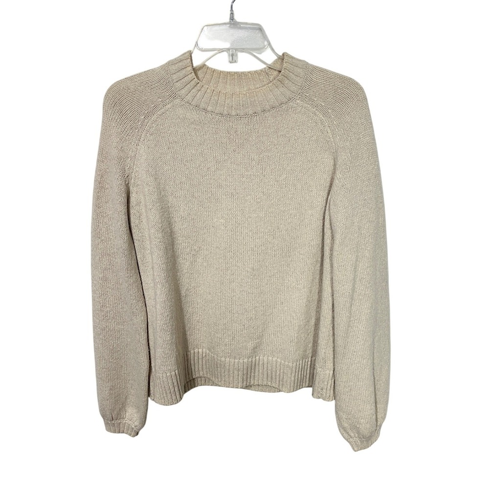 Smartwool Knit Sweater Womens Large Oatmeal Beige Wool Blend Raglan‎ Pullover